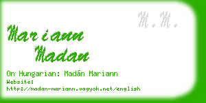 mariann madan business card